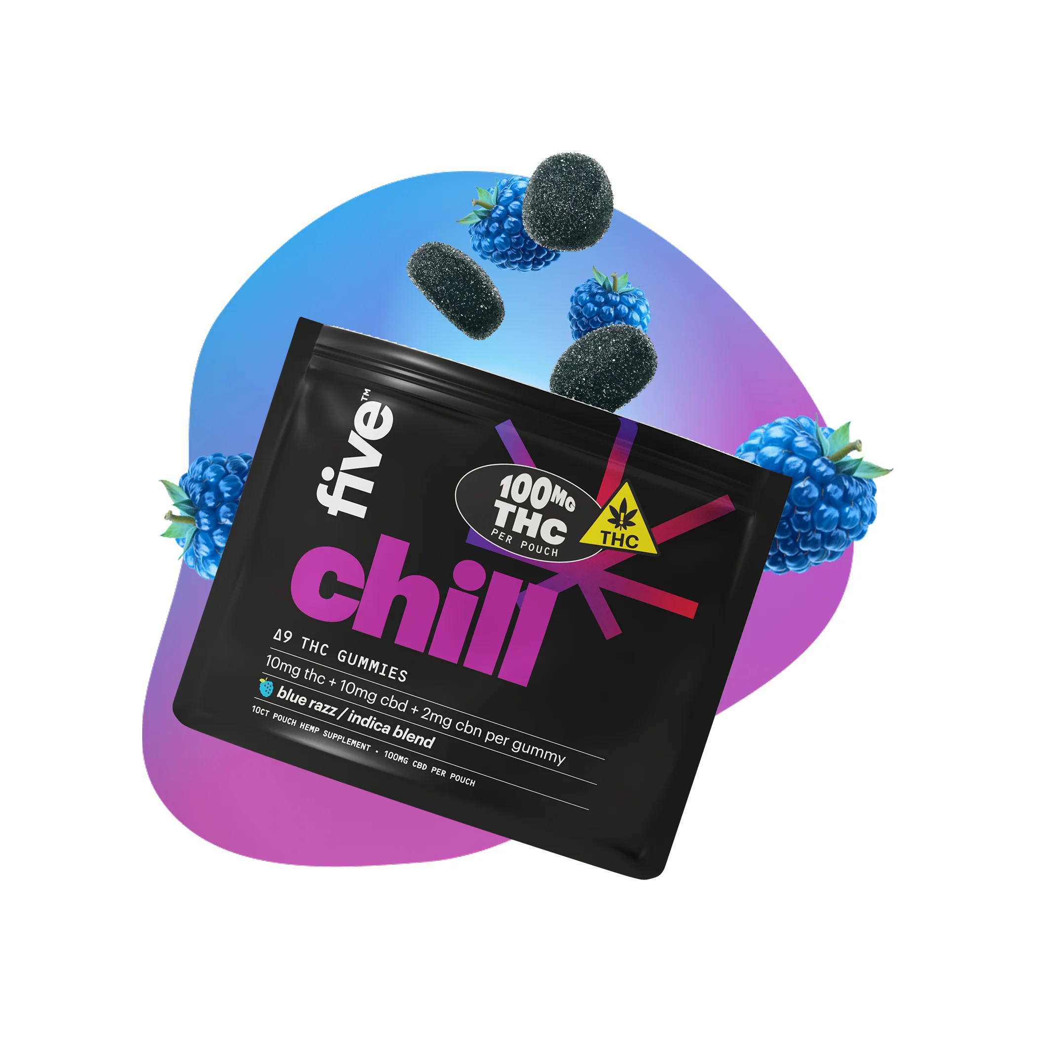 10ct indica chill high dose gummies